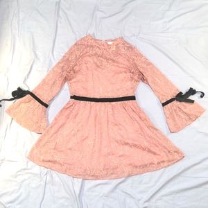 Q&A - Blush Pink Top/Skirt with Embroidered Flowers and Velvet Accents